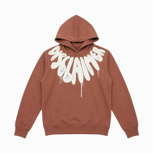 Felpa Disclaimer Ragazzo Bordeaux con Cappuccio e Maxi Logo Graffiti 26IDK59182