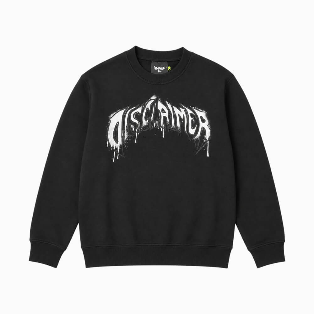 Felpa Disclaimer Ragazzo Nera Girocollo con Logo Graffiti 26IDK59189