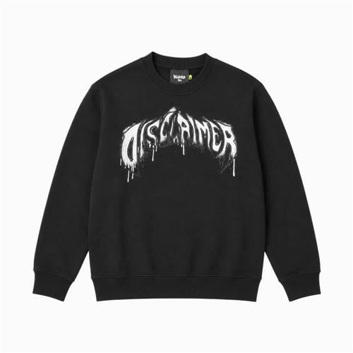 Felpa Disclaimer Ragazzo Nera Girocollo con Logo Graffiti 26IDK59189