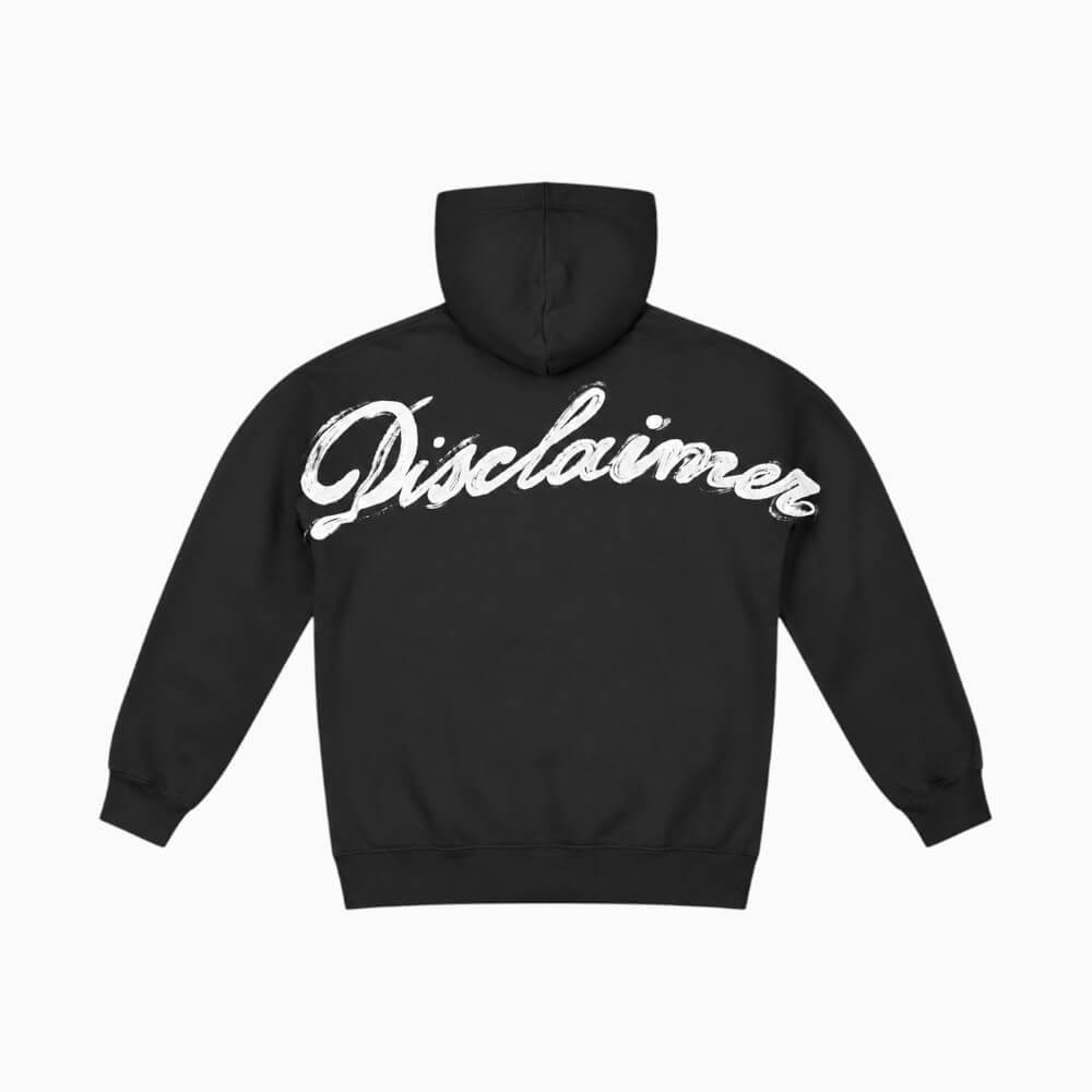 Felpa Disclaimer Ragazza Nera con Cappuccio e Logo Retro 26IDK59200