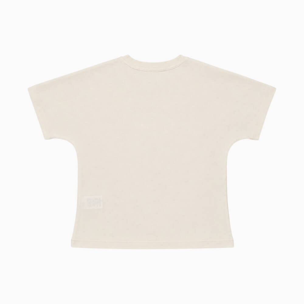 T-shirt Disclaimer Ragazza Panna con Maxi Logo Nero 26IDK59201