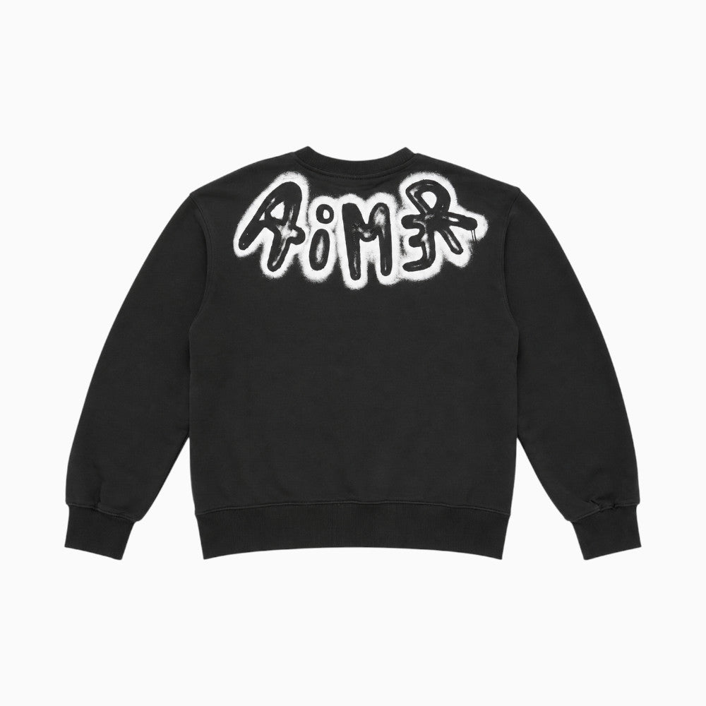 Felpa Disclaimer Ragazza Nera con Maxi Logo Graffiti Fronte e Retro 26IDK59215