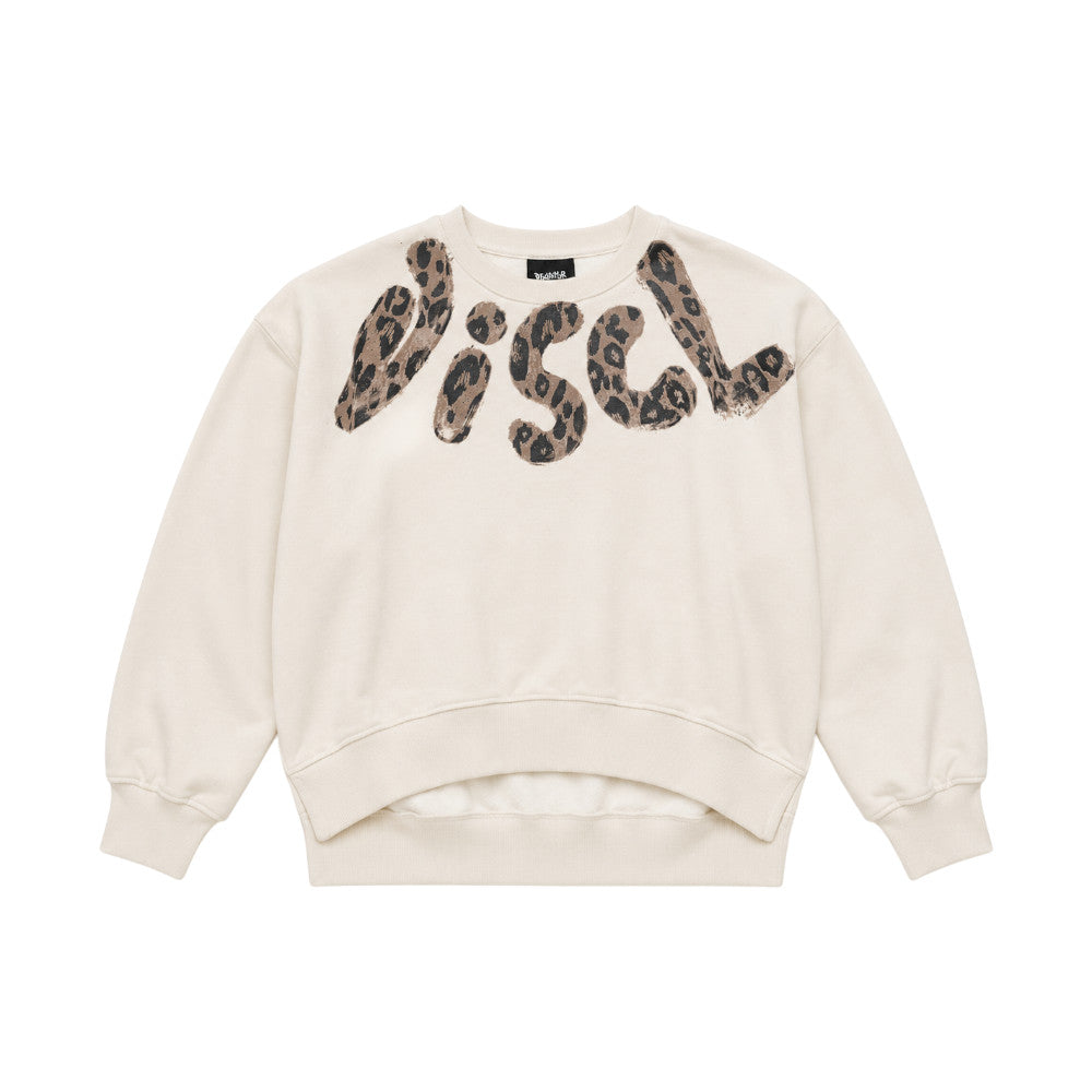 Felpa Disclaimer Ragazza Panna con Maxi Logo Animalier 26IDK59243