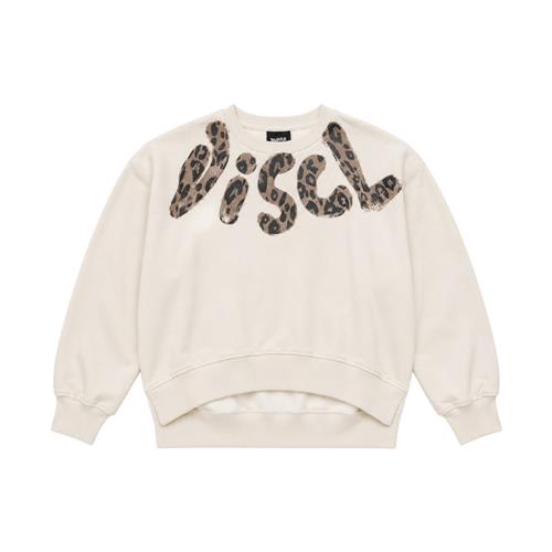 Felpa Disclaimer Ragazza Panna con Maxi Logo Animalier 26IDK59243