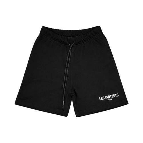 Bermuda in felpa Les (Art)ists Nero con Coulisse e Logo Bianco 26SSLKPT400