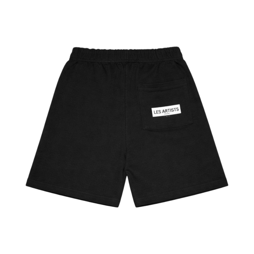 Bermuda in felpa Les (Art)ists Nero con Coulisse e Logo Bianco 26SSLKPT400