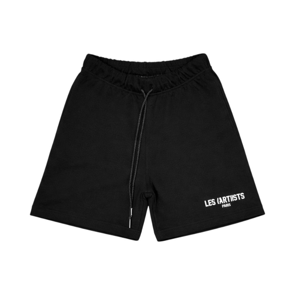 Bermuda in felpa Les (Art)ists Nero con Coulisse e Logo Bianco 26SSLKPT400