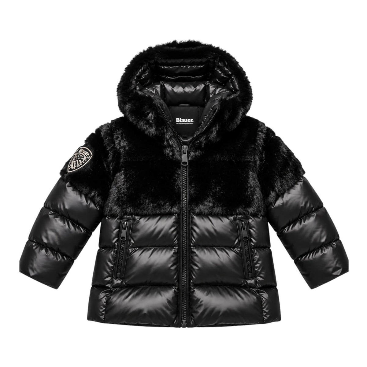 Giubbino Blauer Fanevil Junior Nero con Pelliccia Sintetica 26WBLGC02292-999