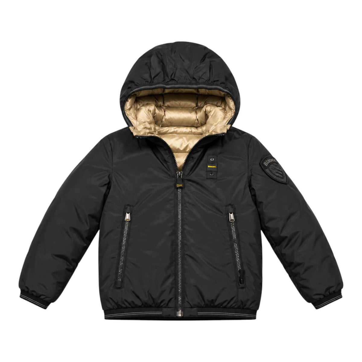 Giubbino Blauer Baby/Junior Reversibile Nero/Beige con Cappuccio 26WBLKC06278-999FA