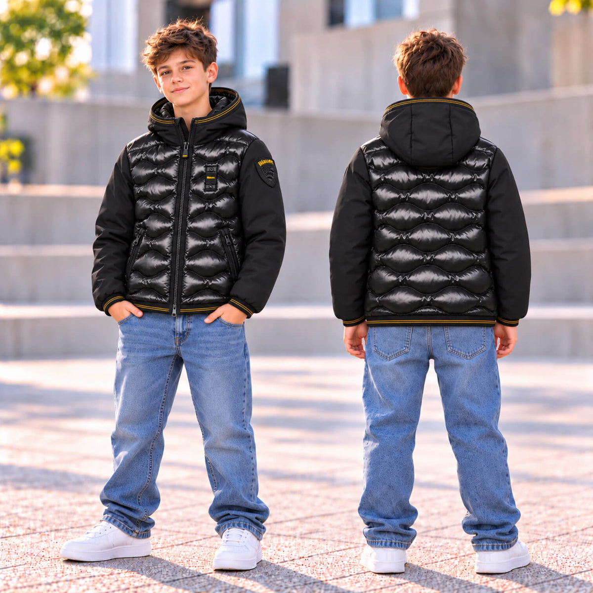 Giubbino Blauer Butland Junior Nero con Cappuccio 26WBLKC08260-999