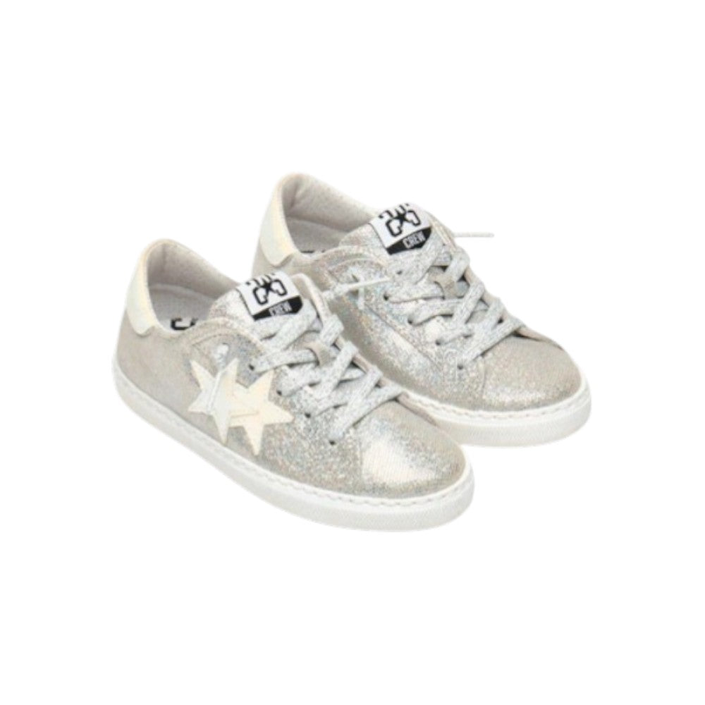 2Star Sneaker Bambina Argento 2SB2446C Laminato con Maxi Stella Laterale