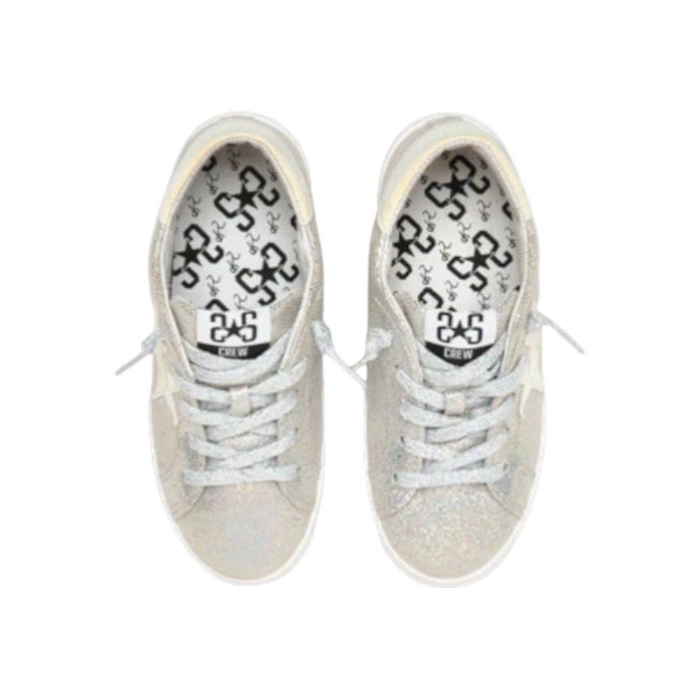 2Star Sneaker Bambina Argento 2SB2446C Laminato con Maxi Stella Laterale