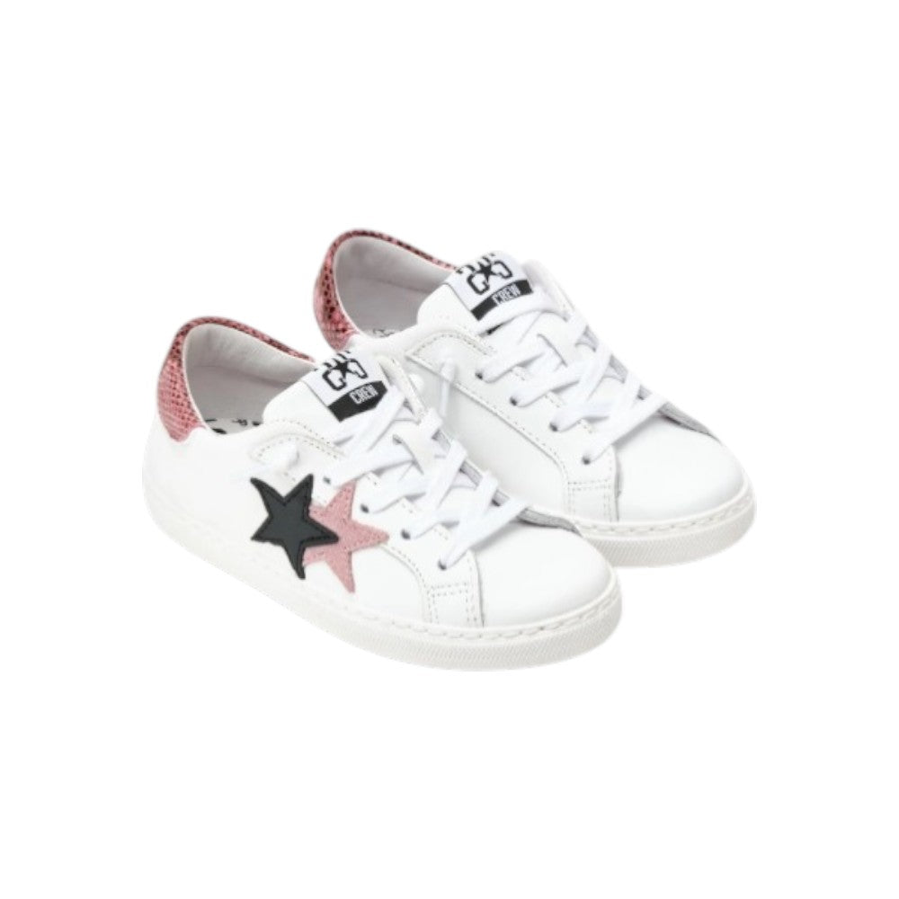 2Star Sneaker Bambina Bianca 2SB2626D con Doppia Stella a Contrasto