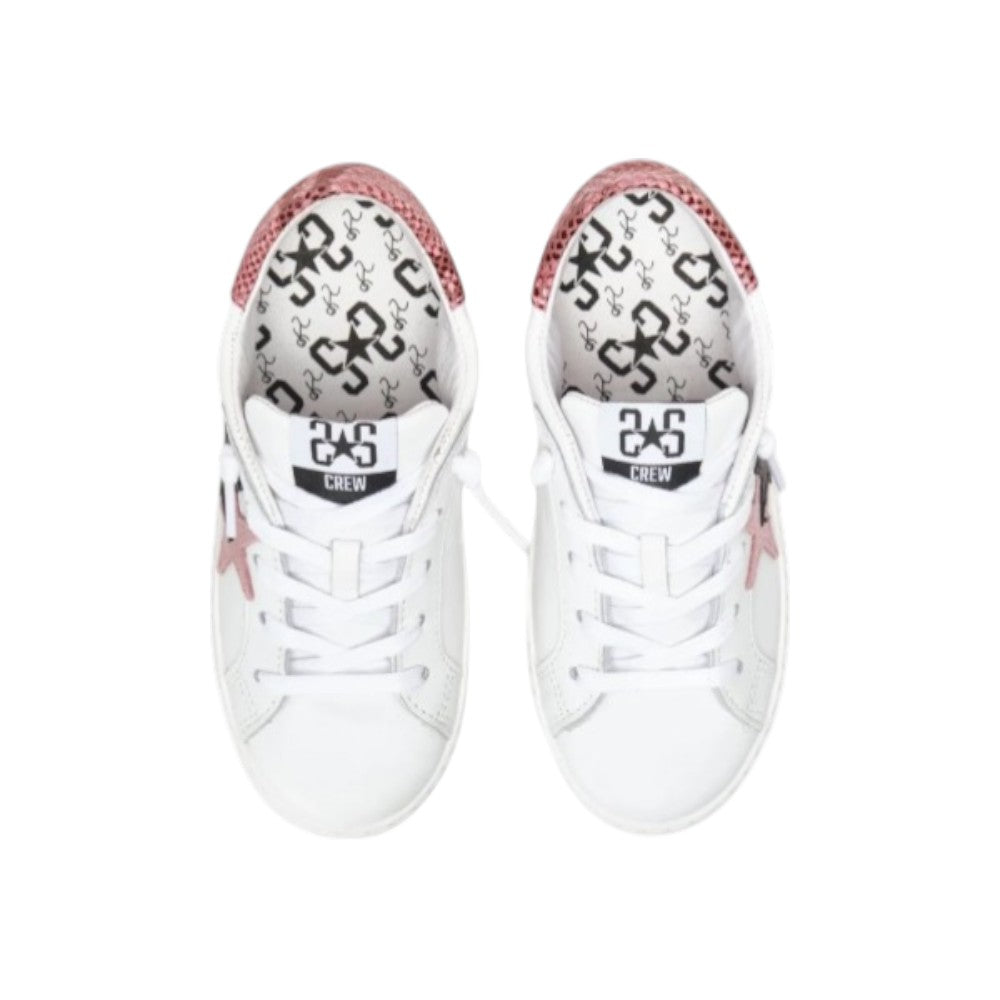 2Star Sneaker Bambina Bianca 2SB2626D con Doppia Stella a Contrasto