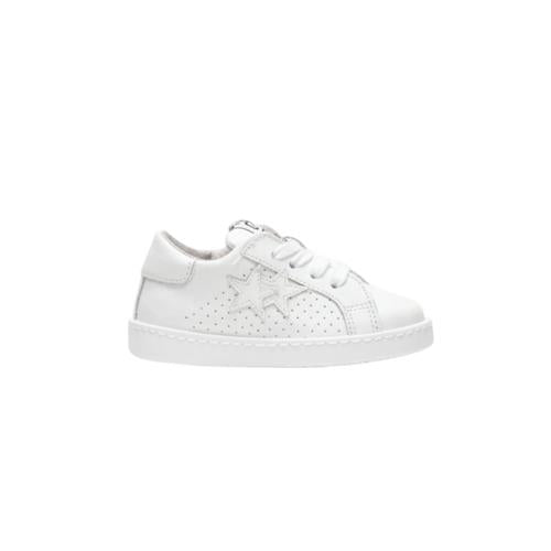 2Star Sneaker Total White 2SB3200 Bambino con Doppia Stella Tone on Tone