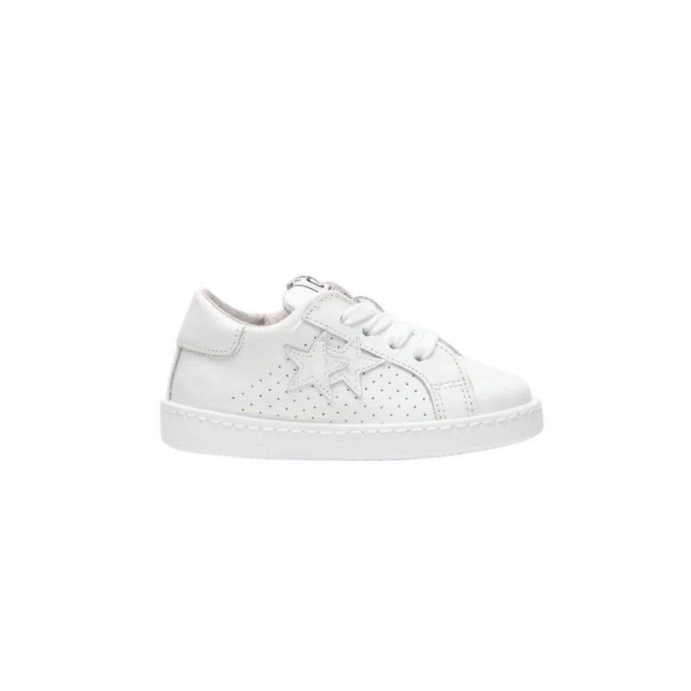 2Star Sneaker Total White 2SB3200 Bambino con Doppia Stella Tone on Tone