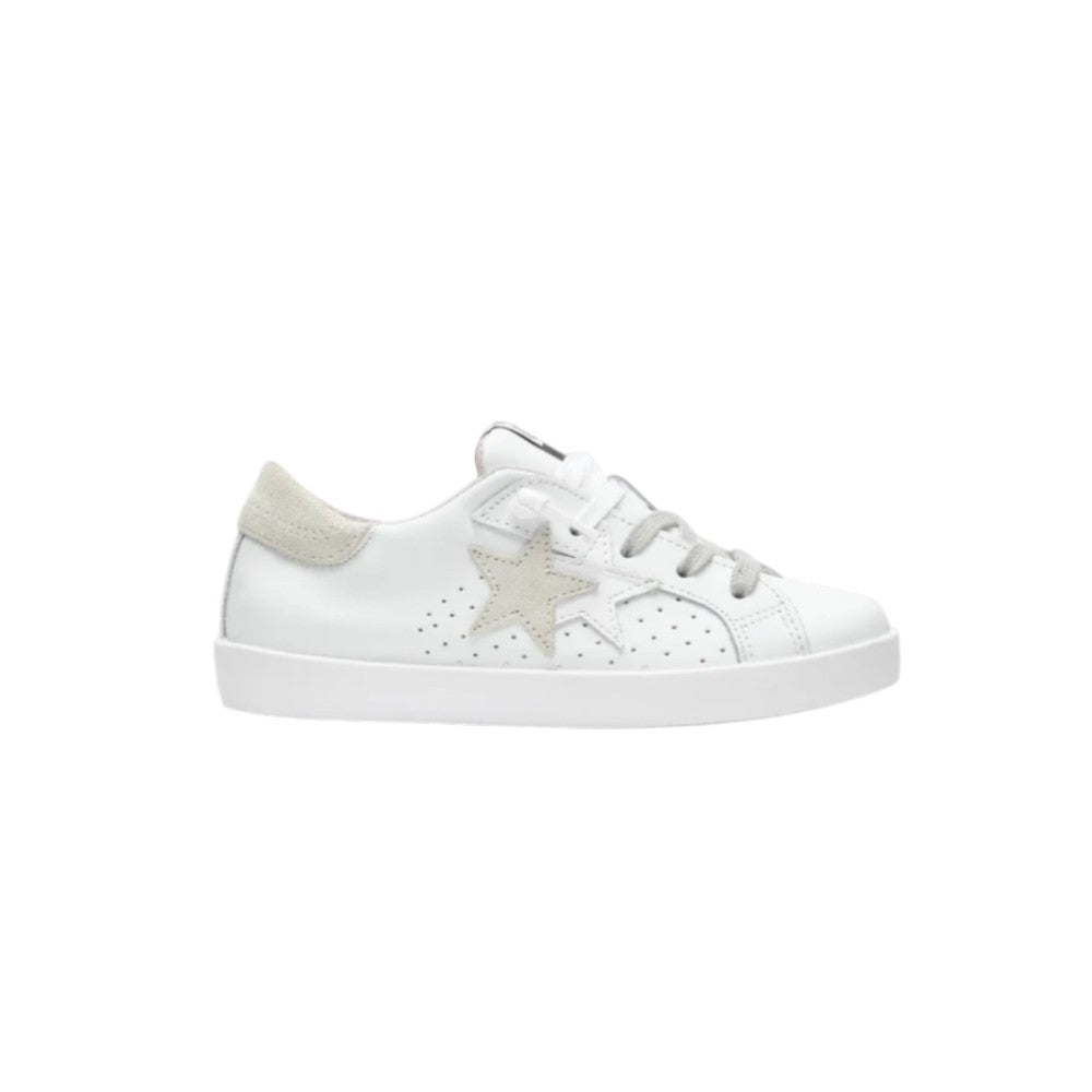 2Star Sneaker Bambino Bianca 2SB3220  con Stella ghiaccio e Lacci Bianchi