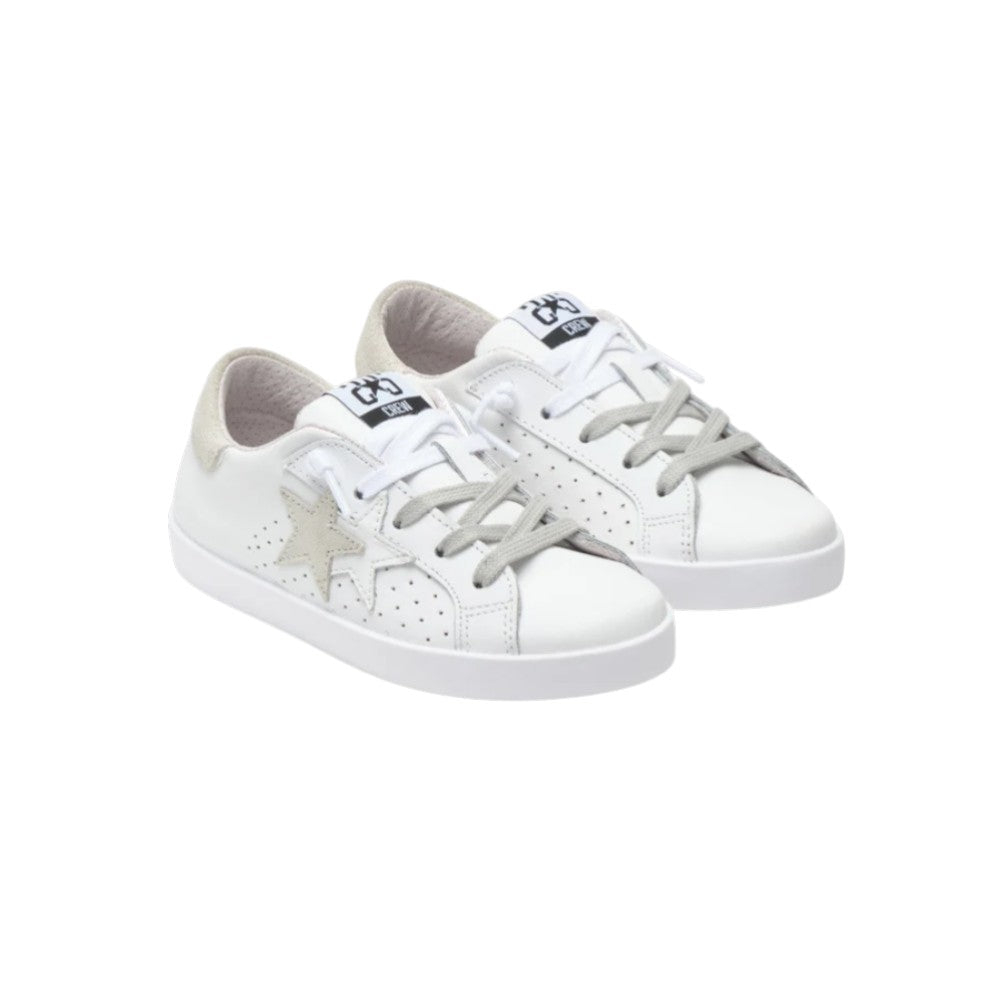 2Star Sneaker Bambino Bianca 2SB3220 con Stella Ghiaccio e Lacci Bianchi