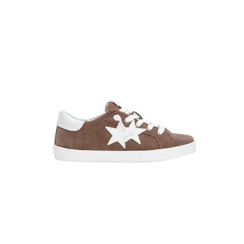 2Star Sneaker Bambino in Camoscio Tabacco con Doppia Stella Bianca