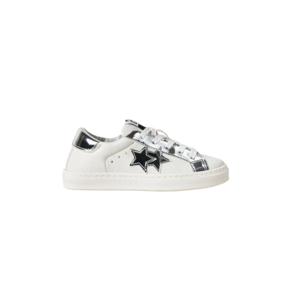 2Star Sneaker Bianca 2SB3411_D Bambina Specchiata Argento