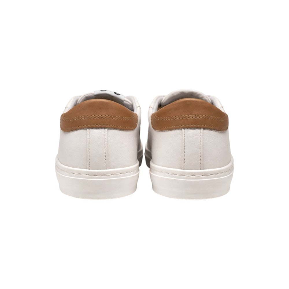 2Star Sneaker Bambina Bianca con Doppia Stella Beige e Lacci Camel