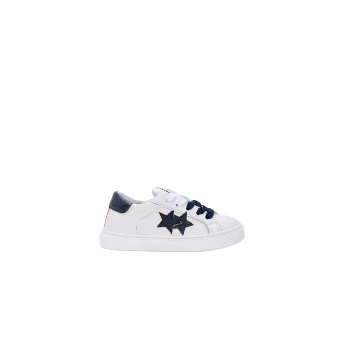Sneakers 2STAR in pelle bianca con dettagli blu notte