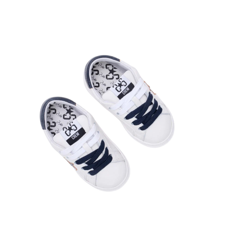 Sneakers 2STAR in pelle bianca con dettagli blu notte
