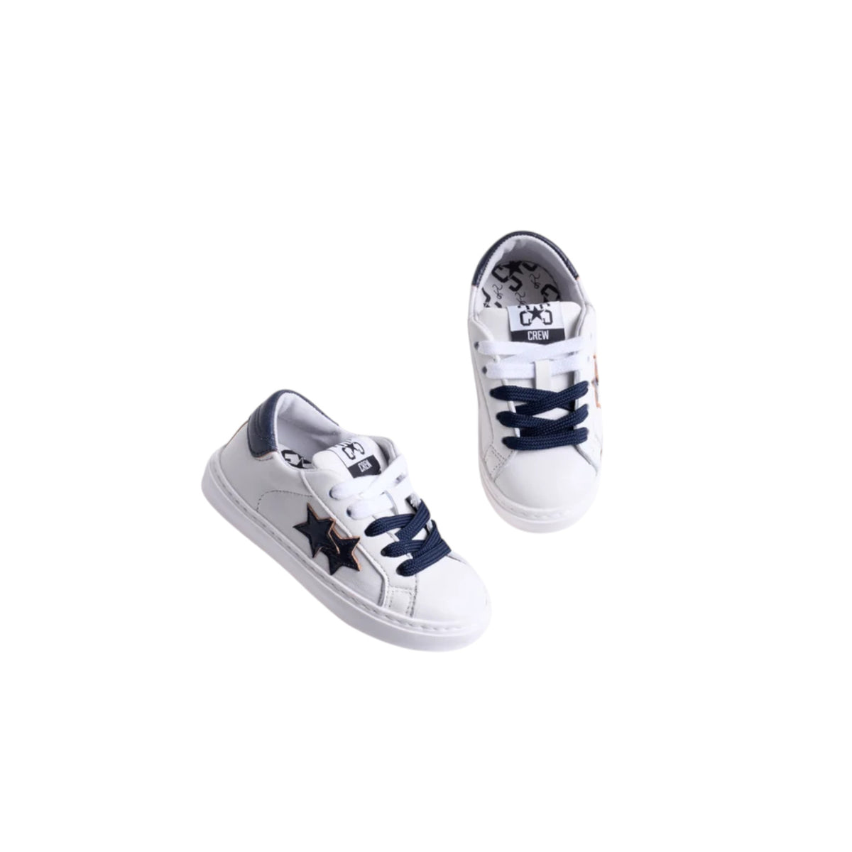 Sneakers 2STAR in pelle bianca con dettagli blu notte