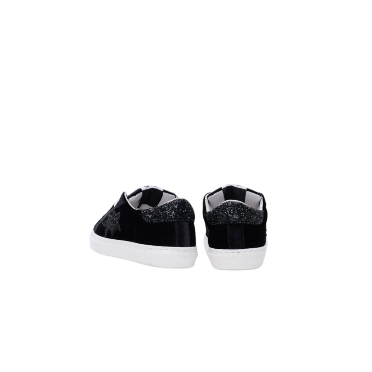 Sneakers 2STAR in velluto nero con dettagli glitter