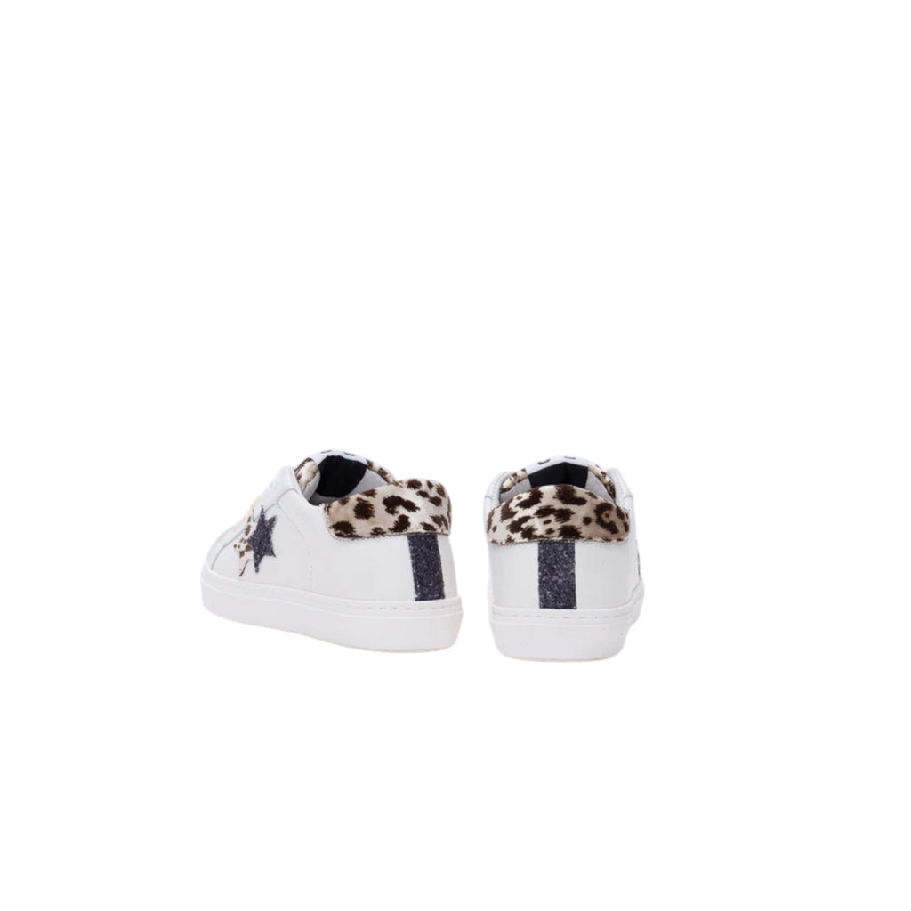 Sneakers 2STAR in pelle bianca con dettagli animalier