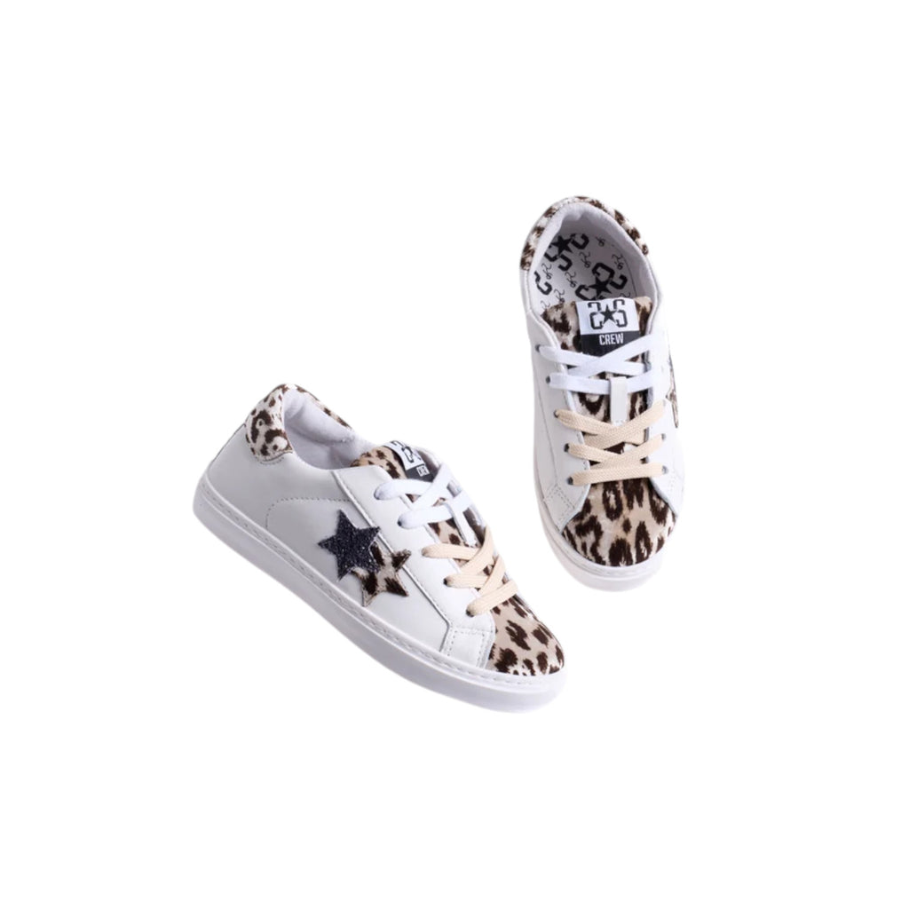 Sneakers 2STAR in pelle bianca con dettagli animalier
