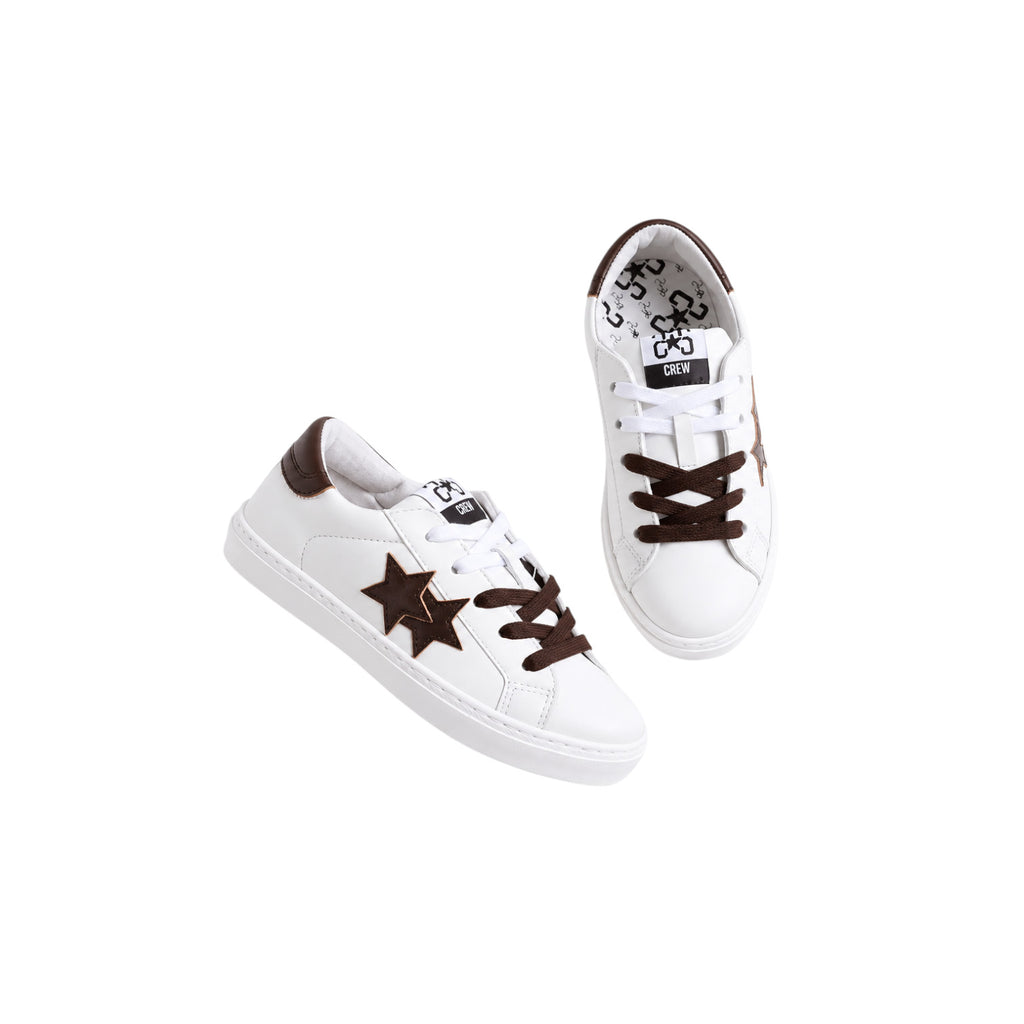 Sneakers 2STAR in pelle bianca con dettagli testa di moro
