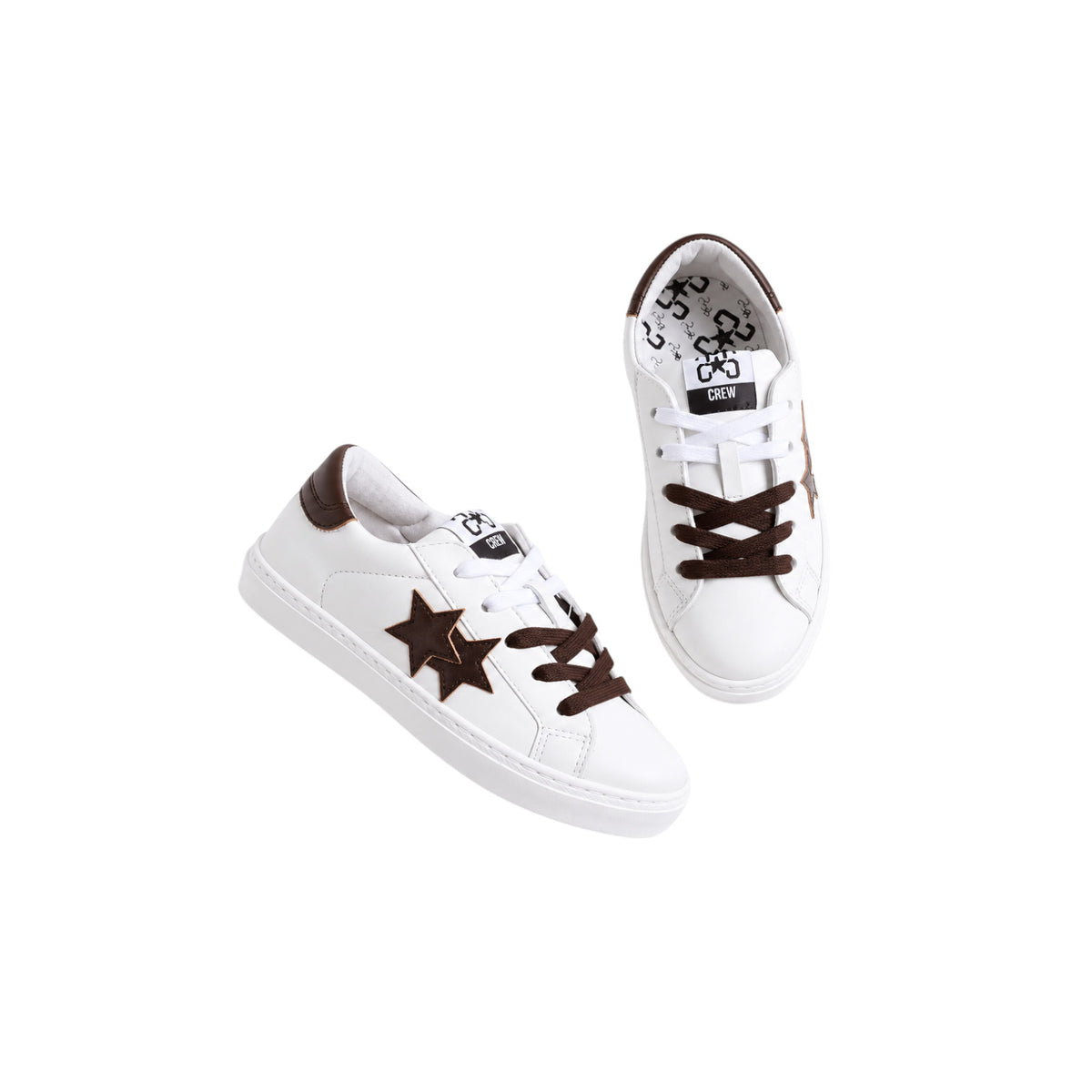 Sneakers 2STAR in pelle bianca con dettagli testa di moro