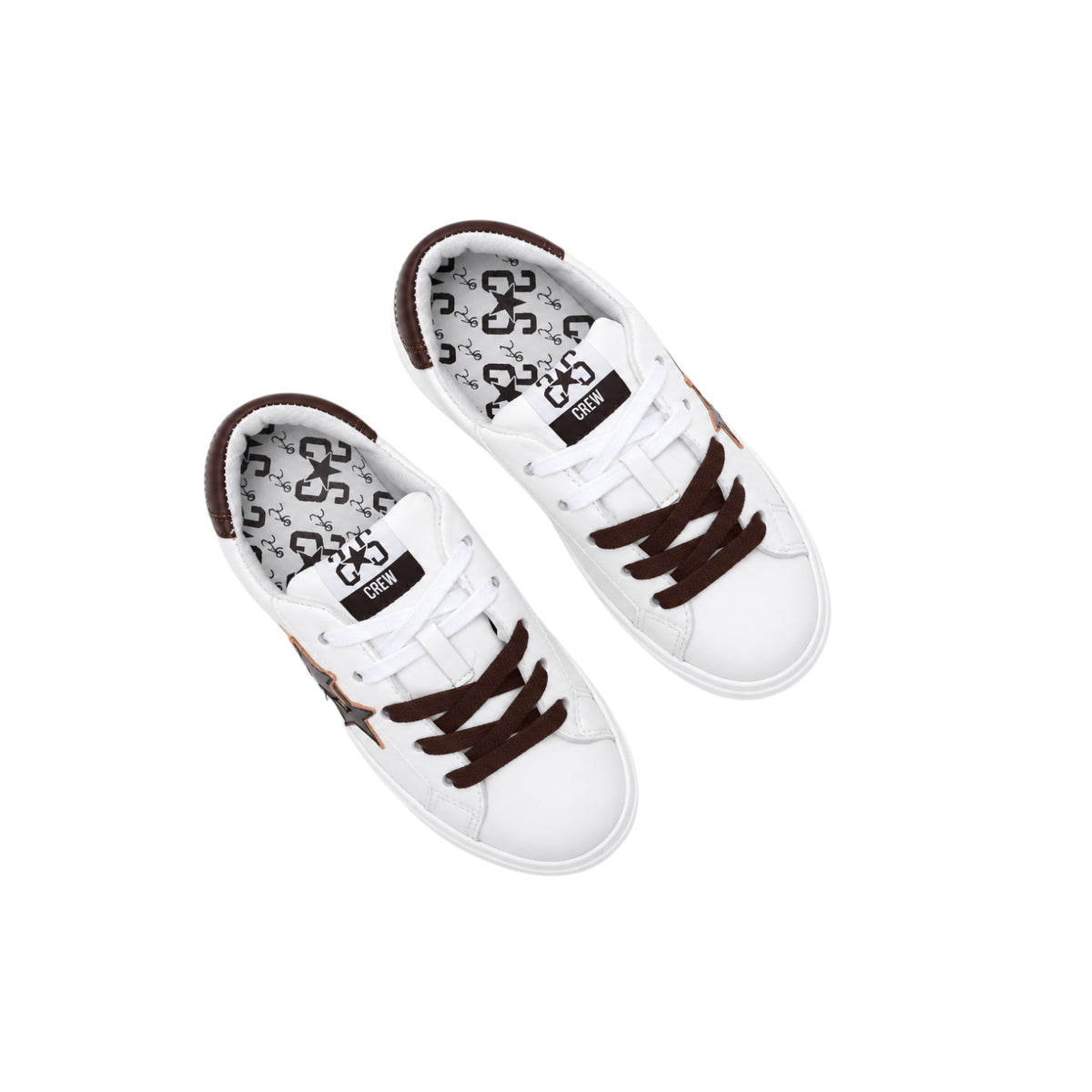 Sneakers 2STAR in pelle bianca con dettagli testa di moro