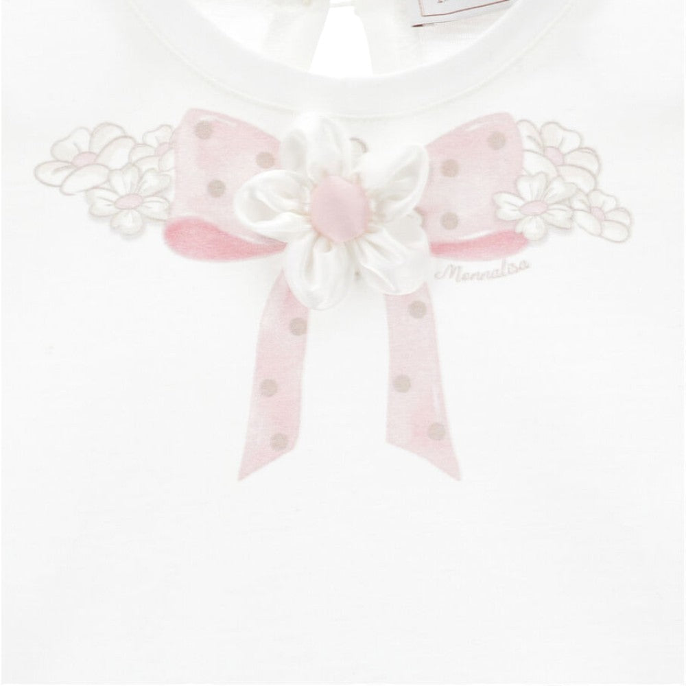 T-shirt Monnalisa Fiocco Frontale Bambina 31G6161