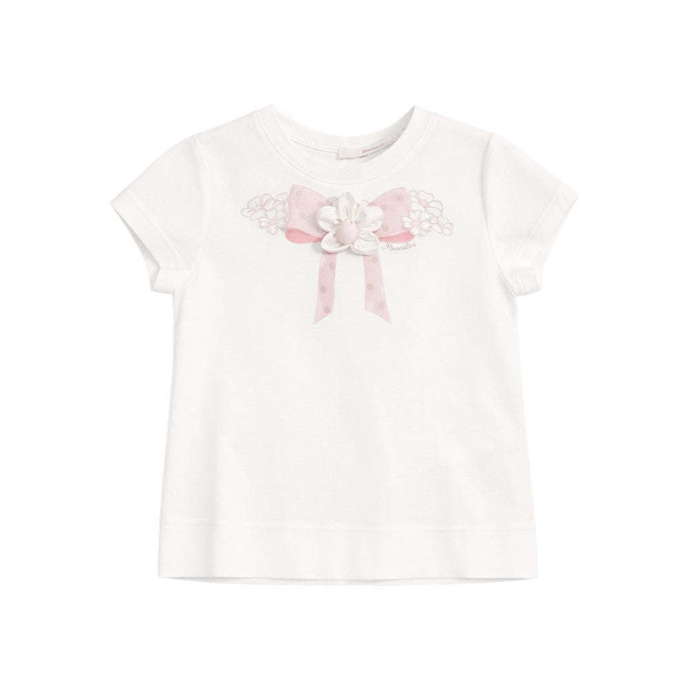 T-shirt Monnalisa Fiocco Frontale Bambina 31G6161