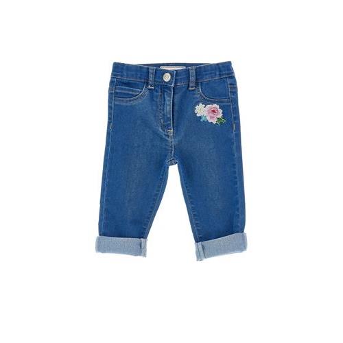 Jeans Monnalisa Denim con Ricamo Fiore 39G4031