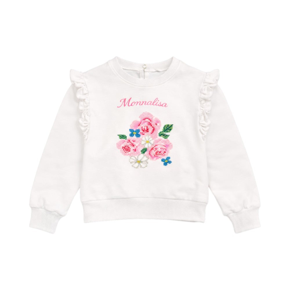 Felpa Monnalisa Stampa Floreale Bambina 39G6041