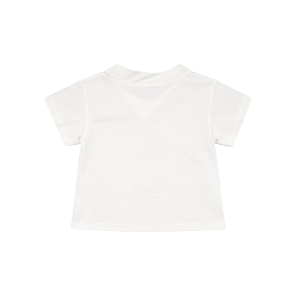 T-shirt Monnalisa Bianca Bambina con Dettaglio Logo 41G6040001