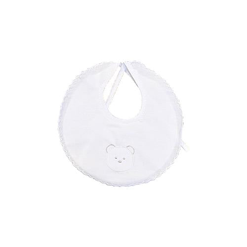 Bavetta Neonato Elegante in Cotone Bianca Aurora - 4402
