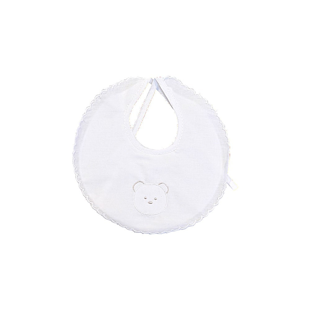 Bavetta Neonato Elegante in Cotone Bianca Aurora - 4402