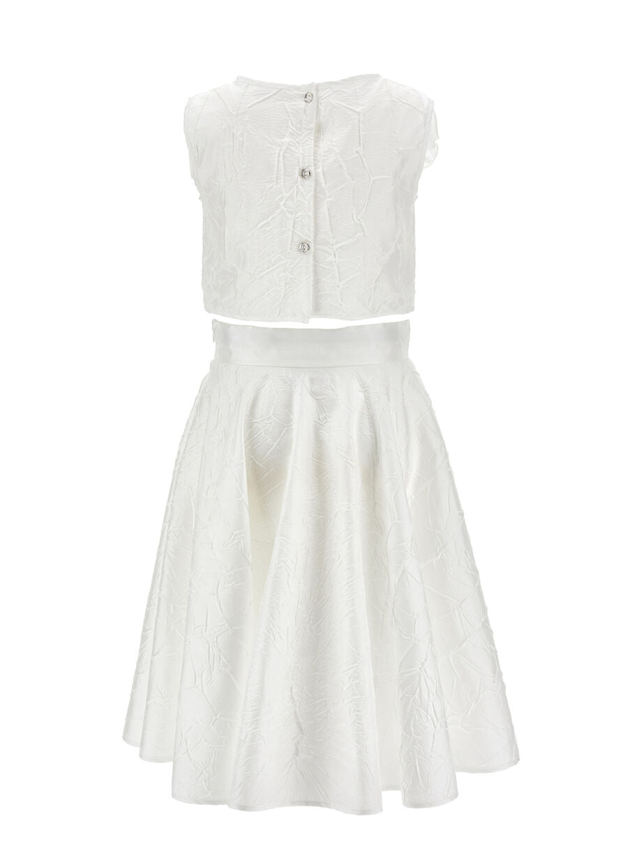 Completo Monnalisa Bambina Top e Gonna Bianca – Art. 71G5011