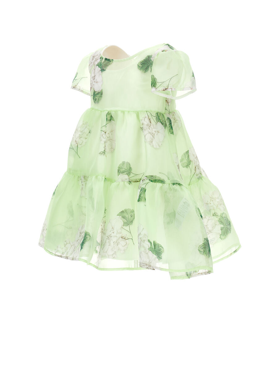 Abito bambina Verde con fantasia garden MONNALISA – 71G9131
