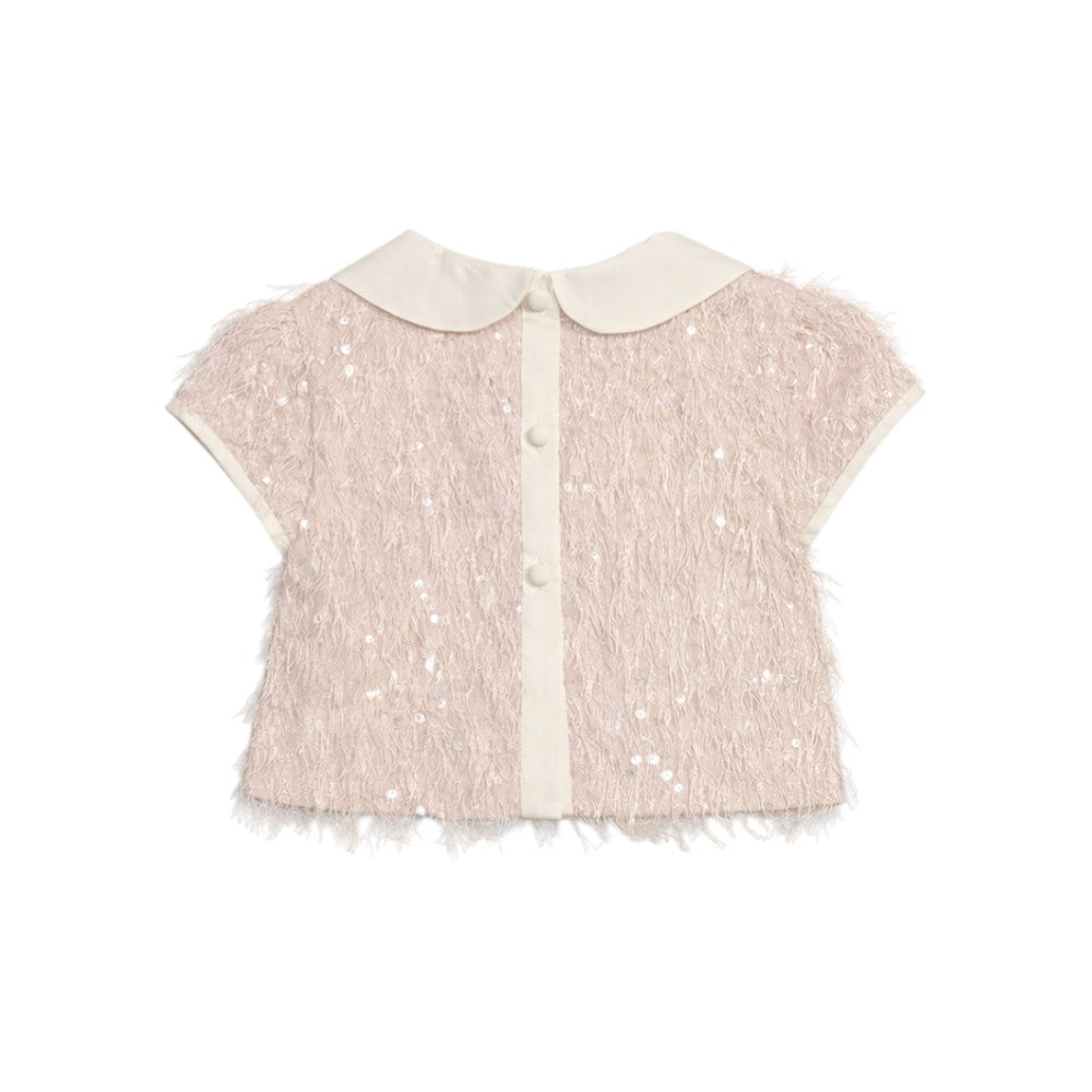 T-shirt Monnalisa Bambina con Colletto Peter Pan 79G3001