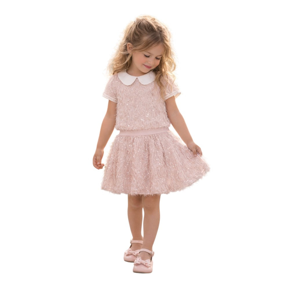 T-shirt Monnalisa Bambina con Colletto Peter Pan 79G3001