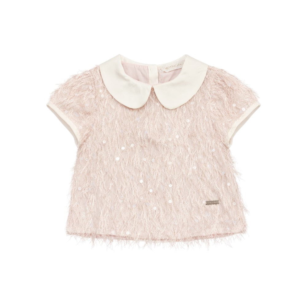 T-shirt Monnalisa Bambina con Colletto Peter Pan 79G3001