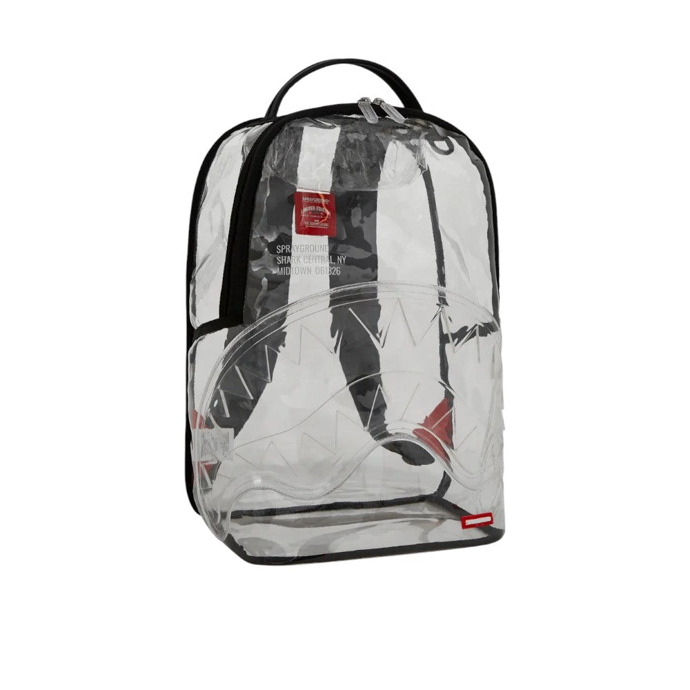 ZAINO SPRAYGROUND SHARK CENTRAL CLEAR DLX BACKPACK