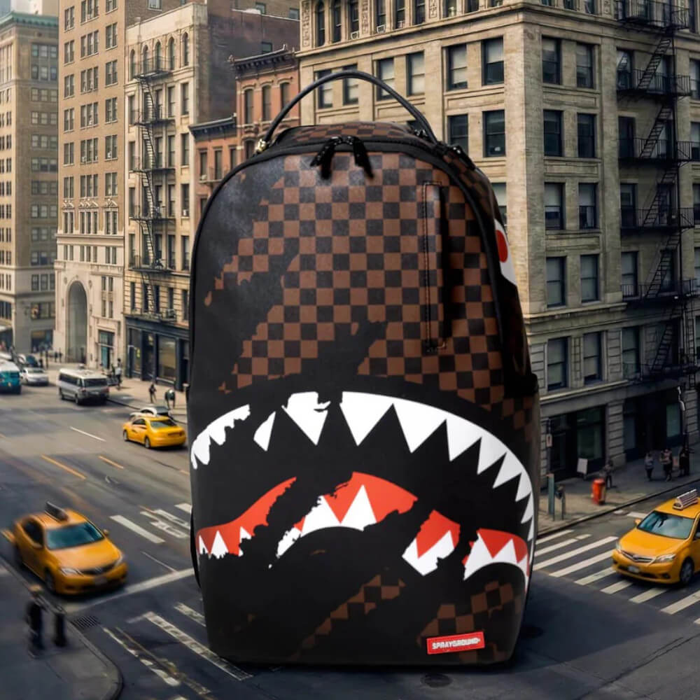 Sprayground Zaino Checkered Shark Nero e Marrone – 910B3156NSZ