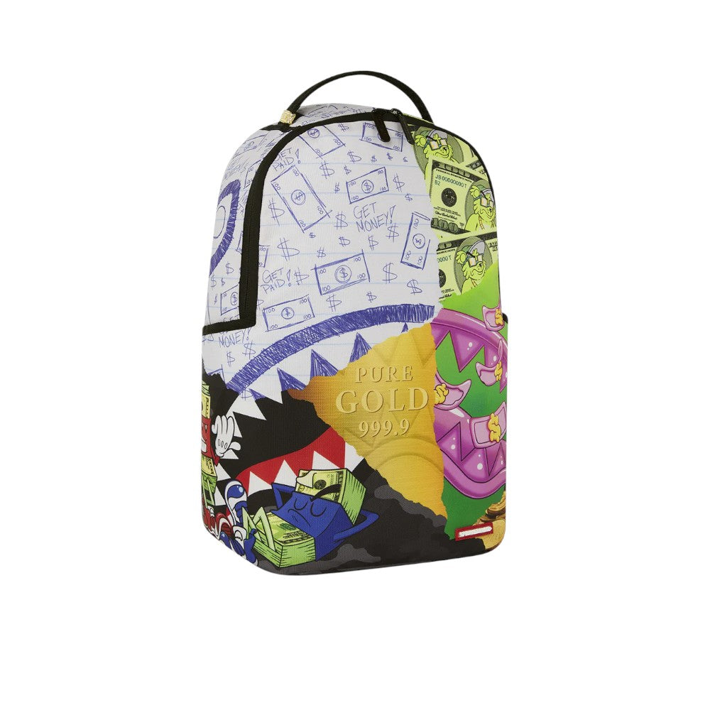 ZAINO SPRAYGROUND MEAN MONEY COLLAGE BACKPACK - 910B8308NSZ