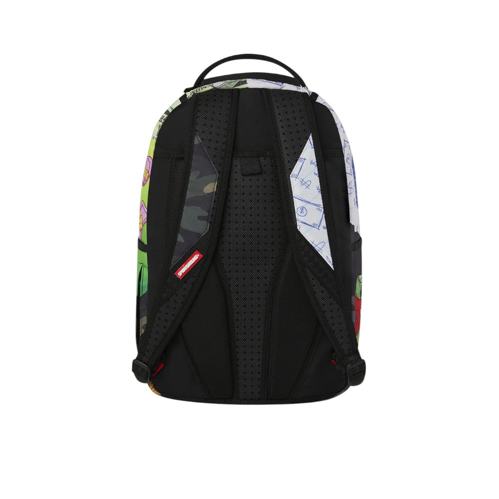 ZAINO SPRAYGROUND MEAN MONEY COLLAGE BACKPACK - 910B8308NSZ